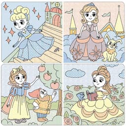 Принцеси — оцветяване с вода